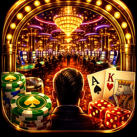 Casino Floor Live app icon — a golden casino hall