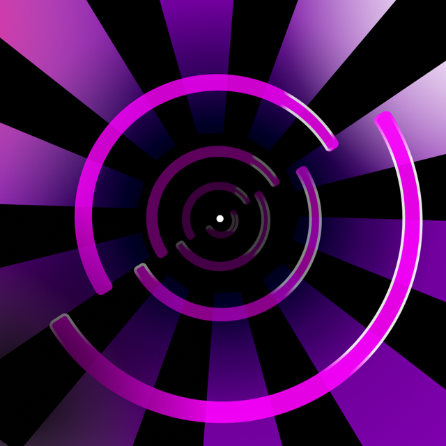 Wormhole or Die app icon — concentric neon rings spiraling into a tunnel